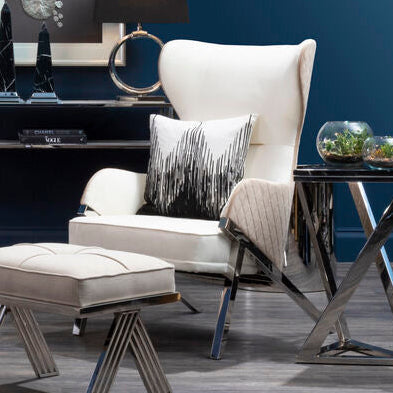 Piermount Ivory Wingback Chair - PN Home