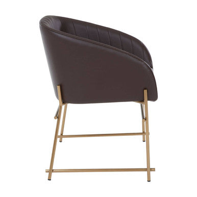 Delta Brown Faux Leather Dining Chair - PN Home