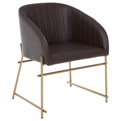 Delta Brown Faux Leather Dining Chair - PN Home
