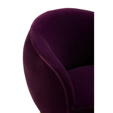 Manhattan Purple Velvet Curved Accent Chair - PN Home