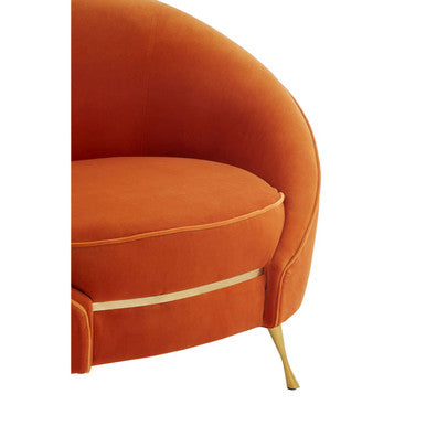 Manhattan Orange Velvet Cocoon Chair - PN Home