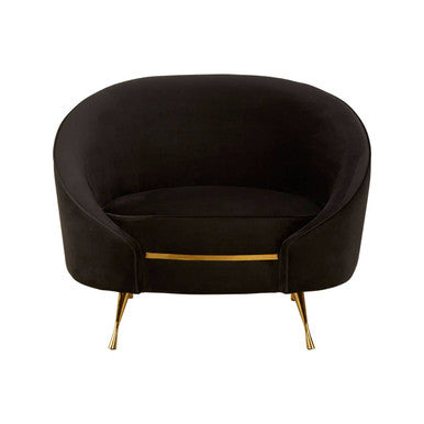 Manhattan Black Velvet Armchair