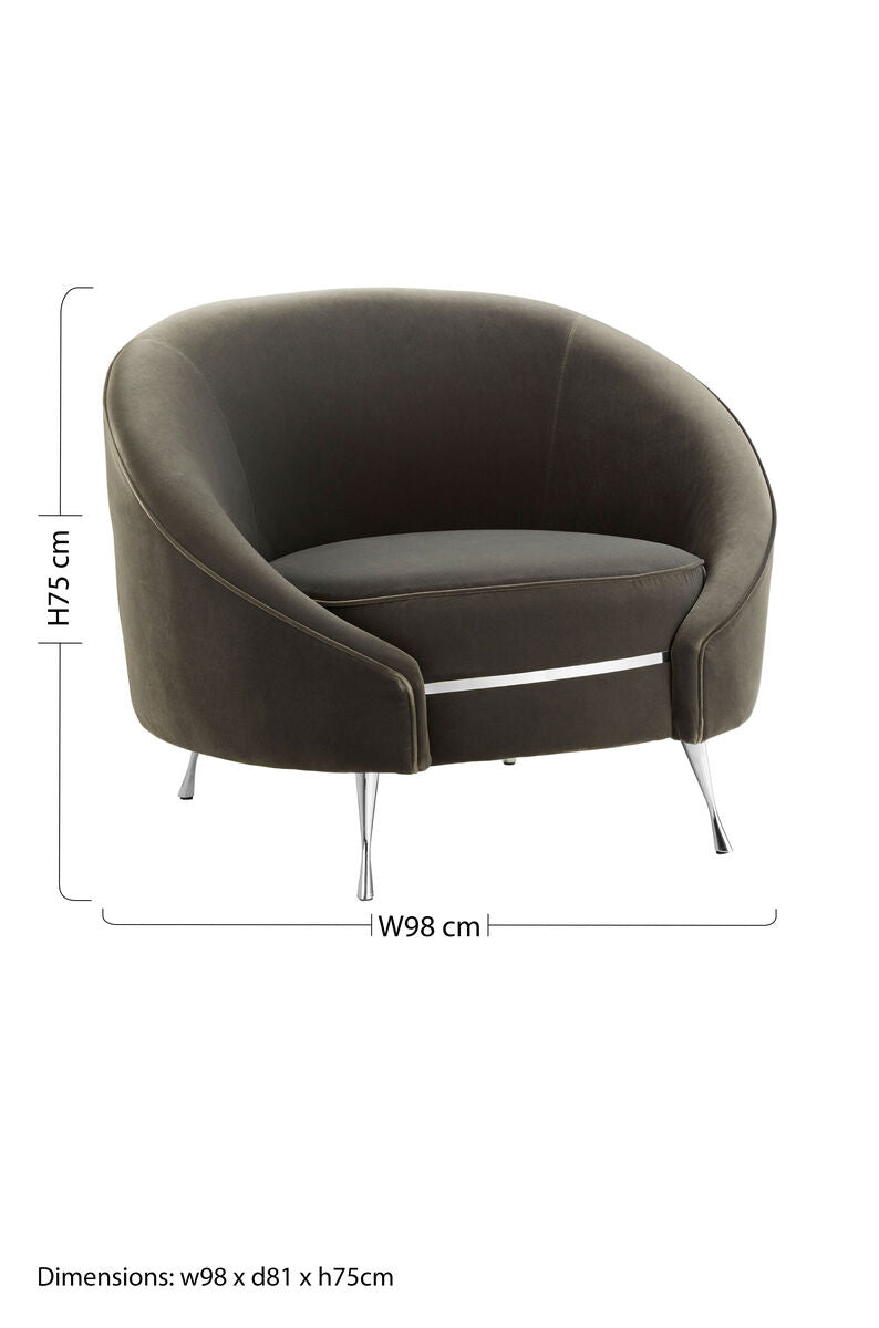 Manhattan Grey Velvet Cocoon Chair - PN Home