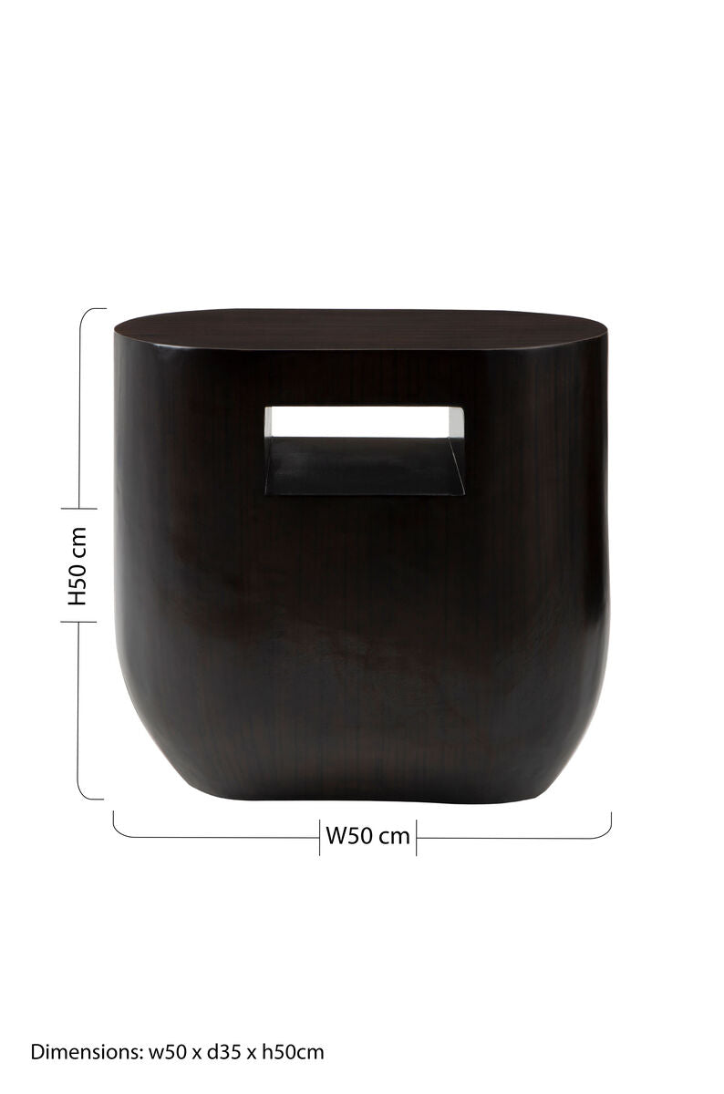 Gabelle Oval Ebony Bamboo Side Table - PN Home