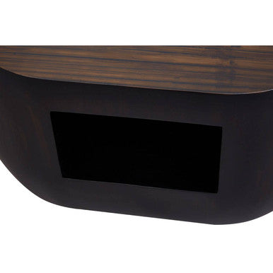 Gabelle Oval Ebony Bamboo Side Table - PN Home