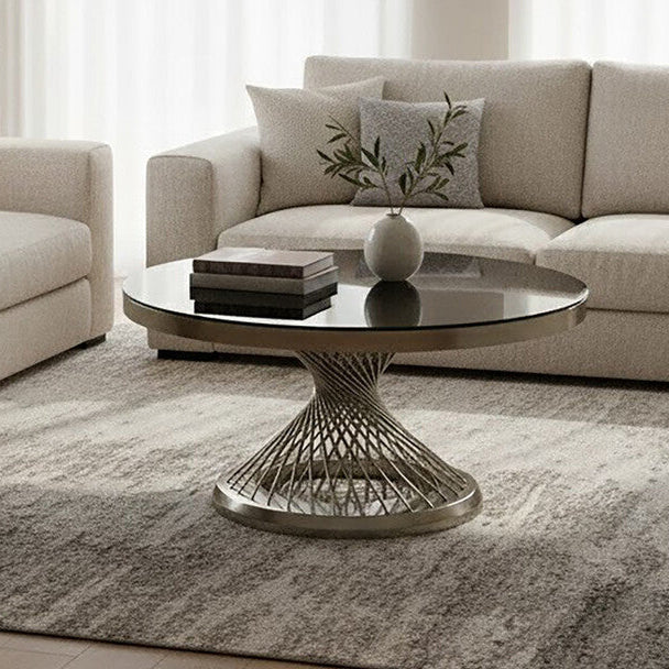 Anzio Coffee Table with Silver Base - PN Home