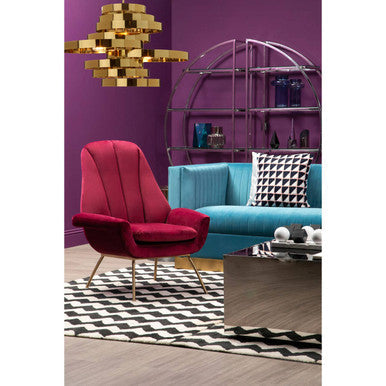 Billi Wine Velvet Lounge Chair - PN Home