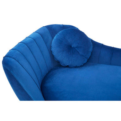 Felizia Midnight Blue Velvet Left Arm Chaise Lounge
