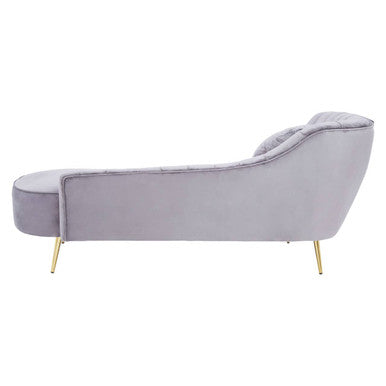 Felizia Grey Velvet Left Hand Chaise Lounge