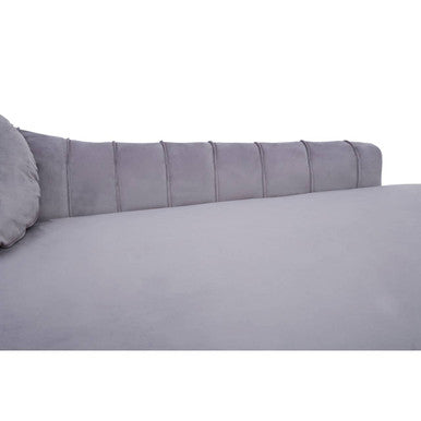 Felizia Grey Velvet Left Hand Chaise Lounge