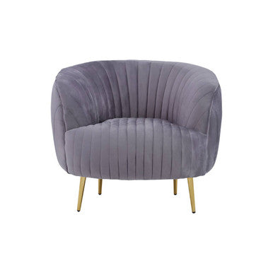 Florina Grey Velvet Chair With Gold Legs - PN Home