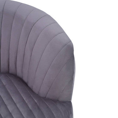 Florina Grey Velvet Chair With Gold Legs - PN Home