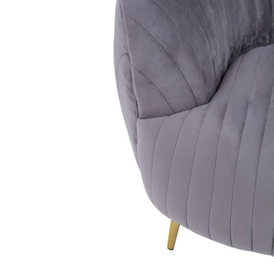 Florina Grey Velvet Chair With Gold Legs - PN Home