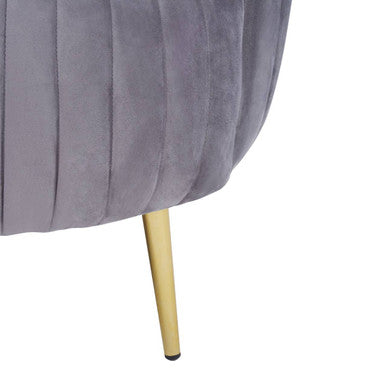 Florina Grey Velvet Chair With Gold Legs - PN Home