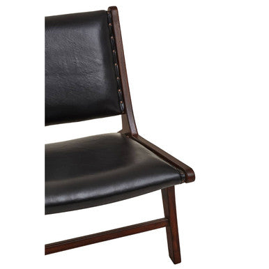 Inca Genuine Black Leather Lounge Chair - PN Home