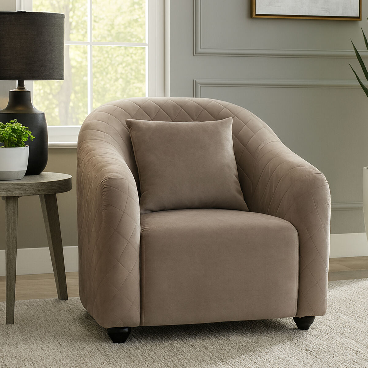 Fifi Grey Velvet Chair - PN Home