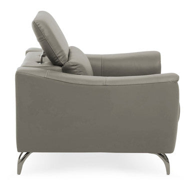 Padua Grey Finish Leather Armchair