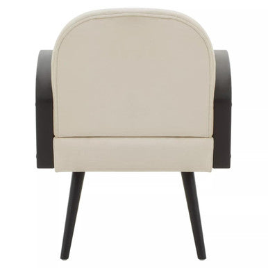 Hala Cream Velvet and Rattan Armchair - PN Home