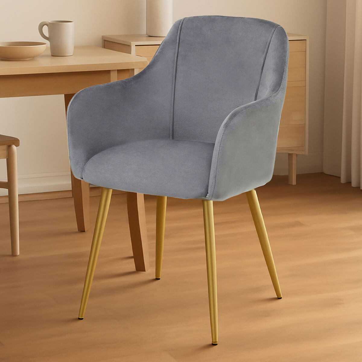 Darcy Grey Velvet Dining Chair - PN Home
