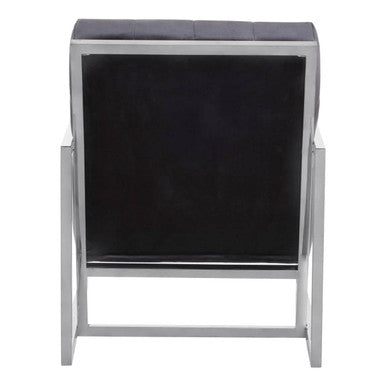 Hana Black Velvet Chair with Stainless Steel Frame - PN Home
