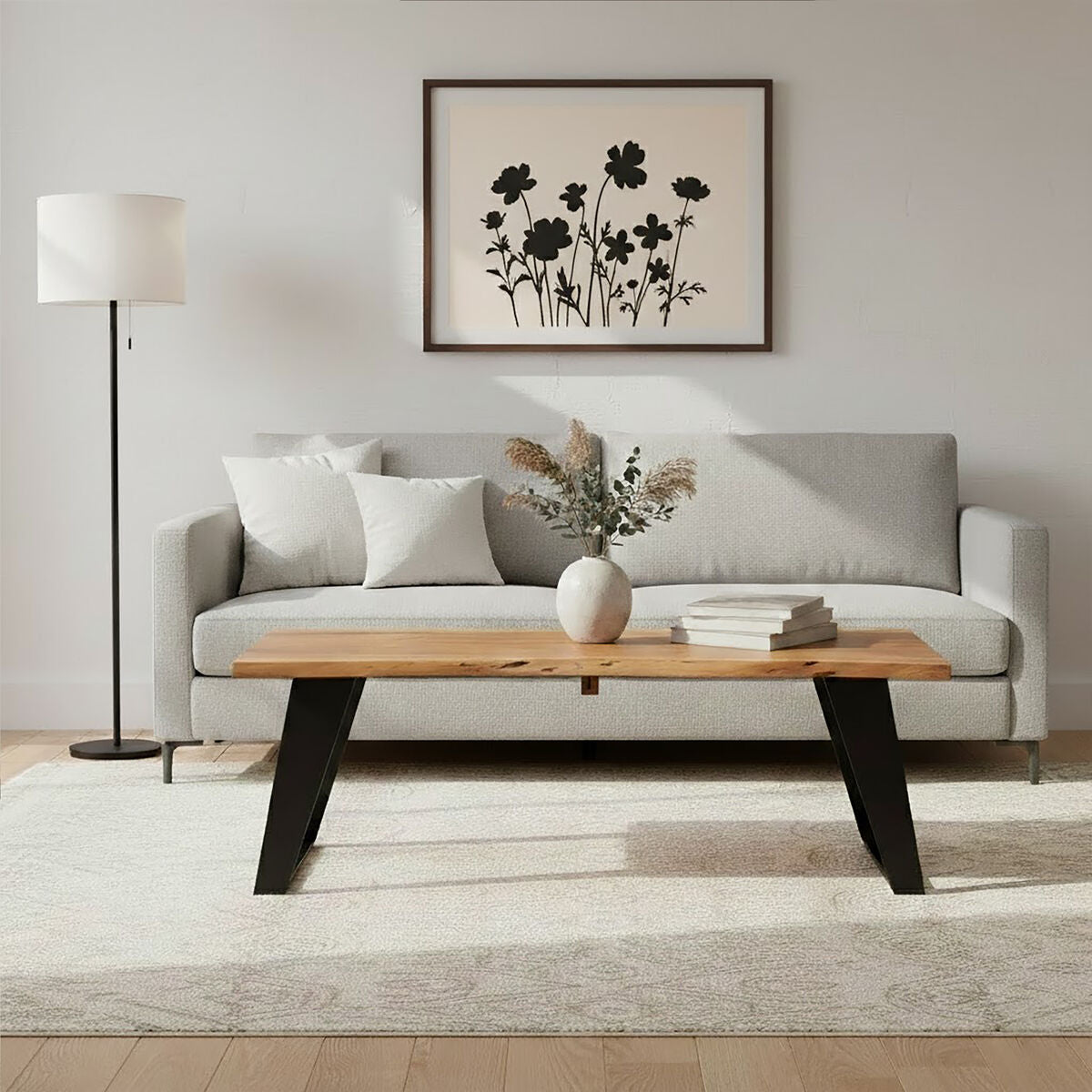 Surax Acacia Wood with Live Edge Coffee Table - PN Home