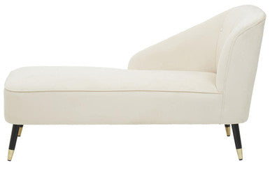 Yvette Cream Velvet Chaise Lounge