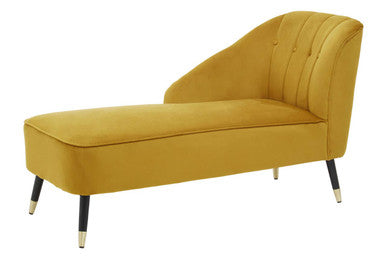 Yvette Mustard Velvet Right Hand Chaise Longue - PN Home