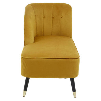 Yvette Mustard Velvet Right Hand Chaise Longue - PN Home
