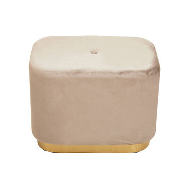 Hartford Mink Velvet Stool with Matte Gold Base