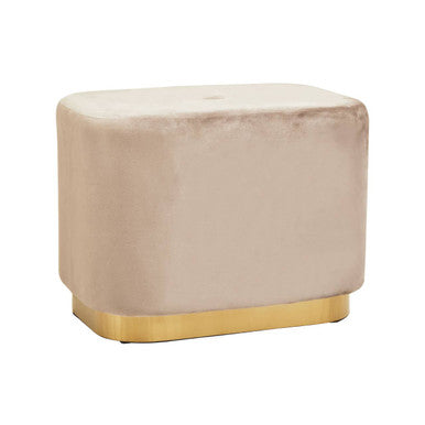 Hartford Mink Velvet Stool with Matte Gold Base