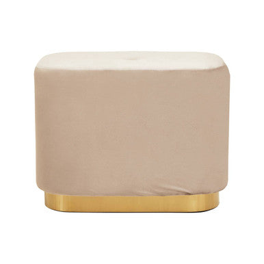 Hartford Mink Velvet Stool with Matte Gold Base