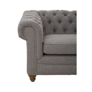 2 Seater Grey Linen Sofa, Stella - PN Home