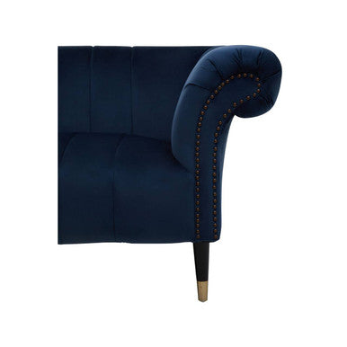 2 Seater Midnight Blue Velvet Sofa, Siena - PN Home
