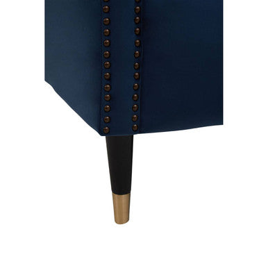 2 Seater Midnight Blue Velvet Sofa, Siena - PN Home