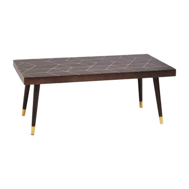 Naro Mango Wood And Gold Finishing Coffee Table - PN Home