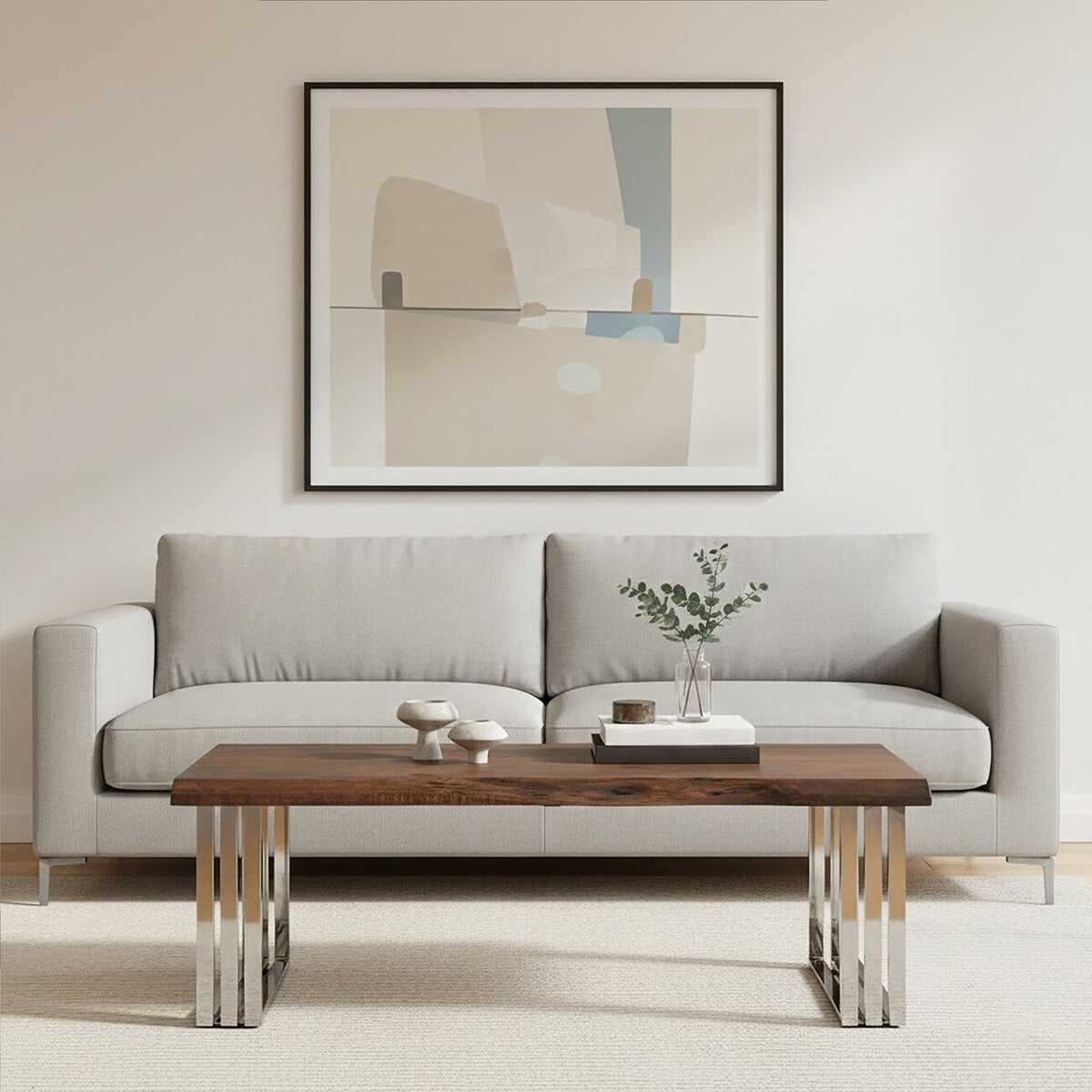 Hampstead Natural And Silver Coffee Table - PN Home