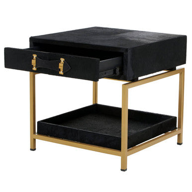 Kensington Townhouse Hair On Hide Bedside Table