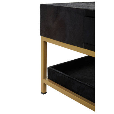 Kensington Townhouse Hair On Hide Black And Gold Coffee Table