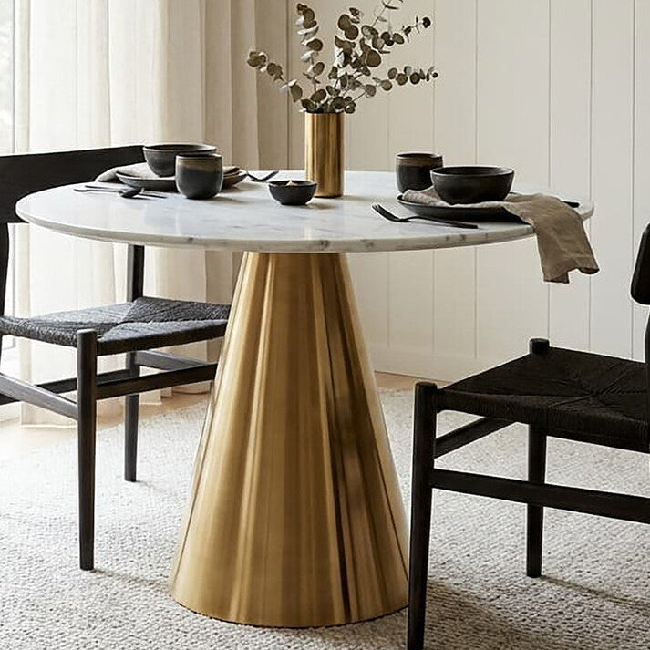 Azalea White Marble Top Dining Table - PN Home