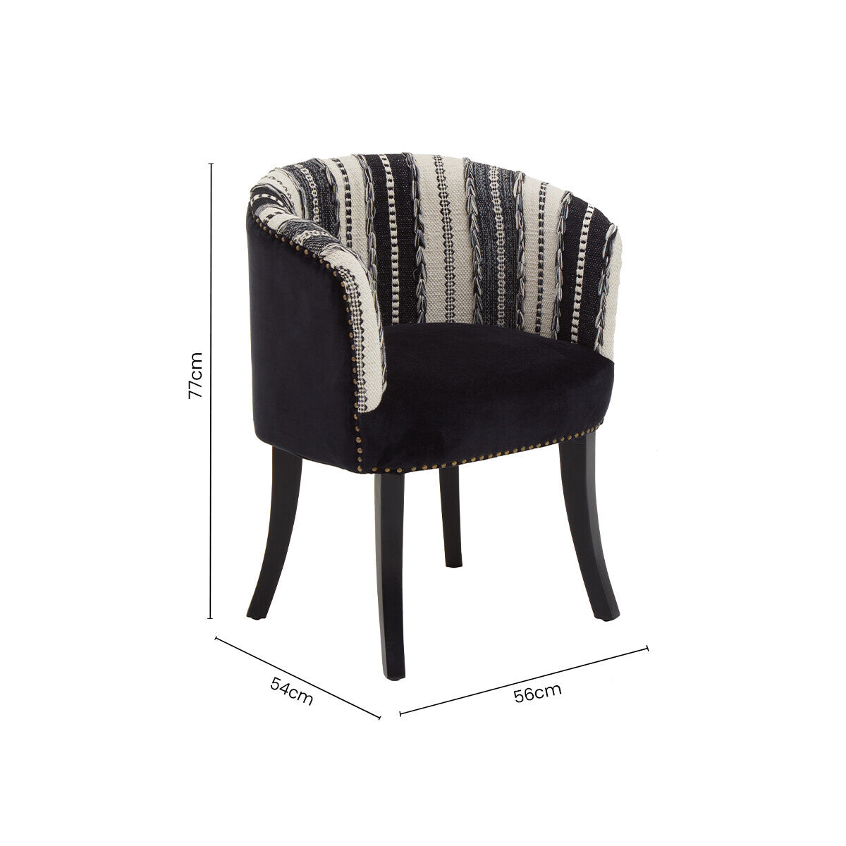 Cefena Black and White Chair - PN Home