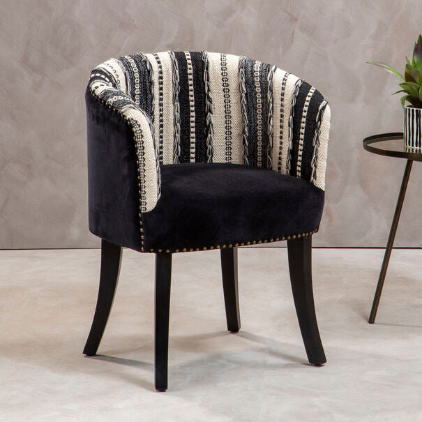 Cefena Black and White Chair - PN Home
