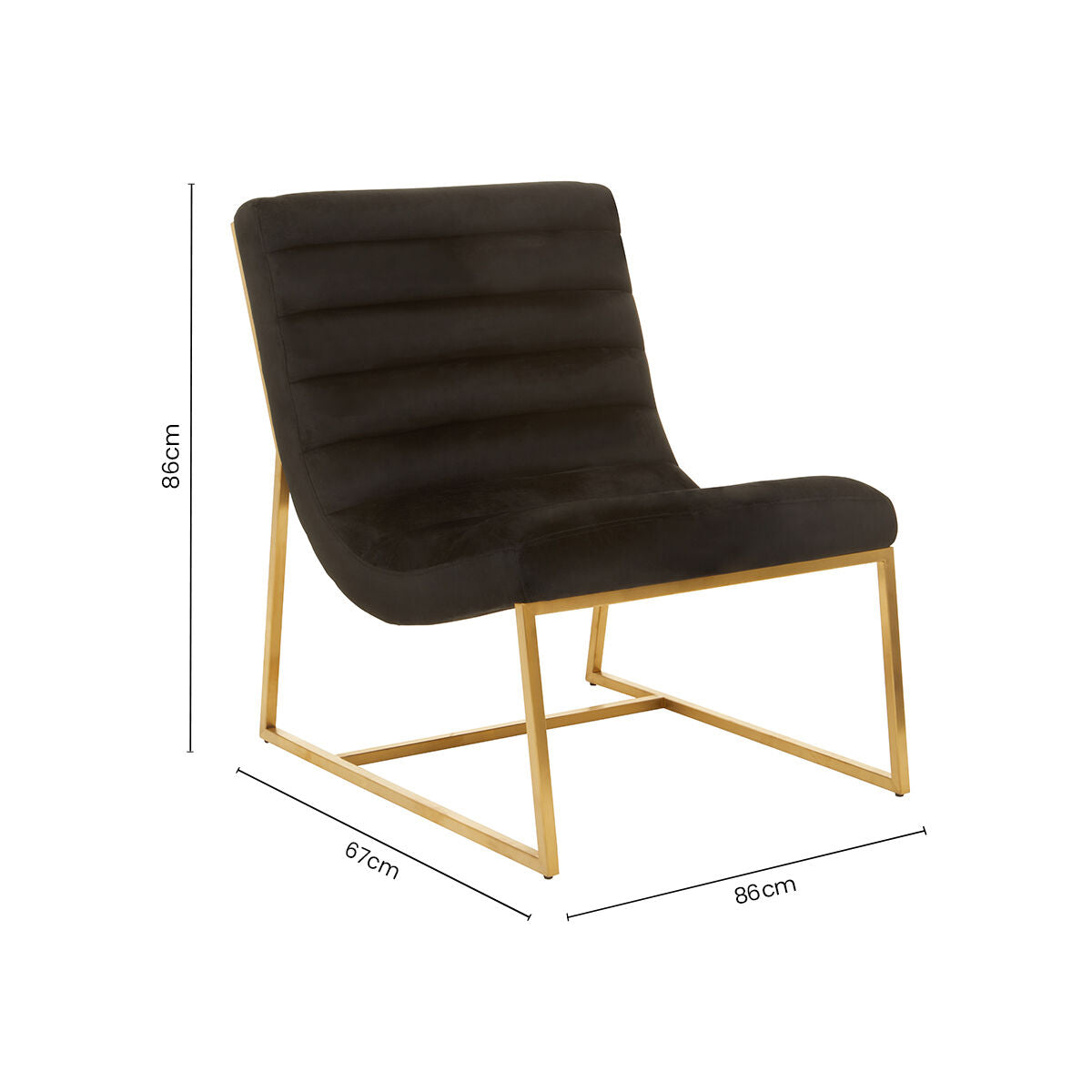 Vogue Black and Gold Lounge Chair - PN Home
