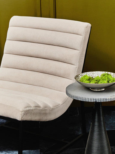 Vogue Ivory Velvet  Lounge Chair - PN Home
