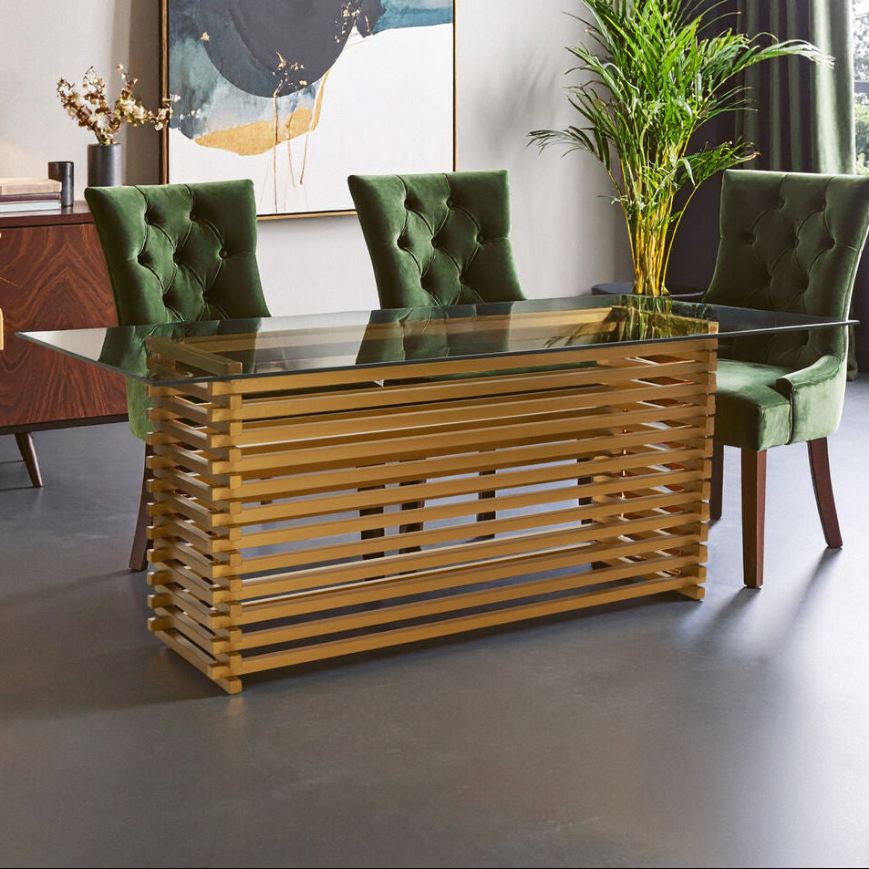 Vogue Matte Gold Dining Table - PN Home