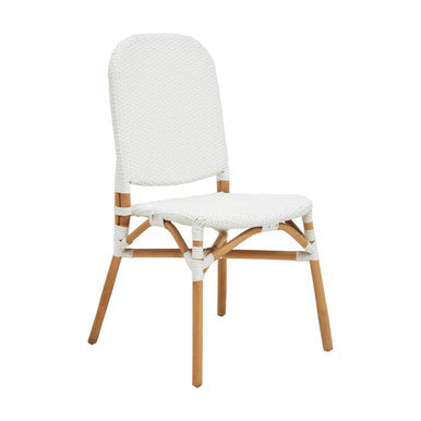 Manado Natural and White Rattan Dining Chair - PN Home