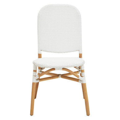 Manado Natural and White Rattan Dining Chair - PN Home