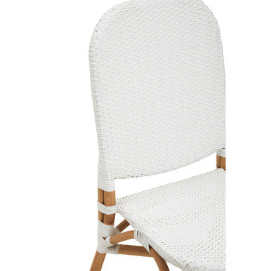 Manado Natural and White Rattan Dining Chair - PN Home