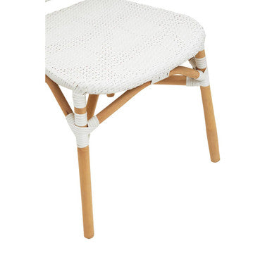 Manado Natural and White Rattan Dining Chair - PN Home