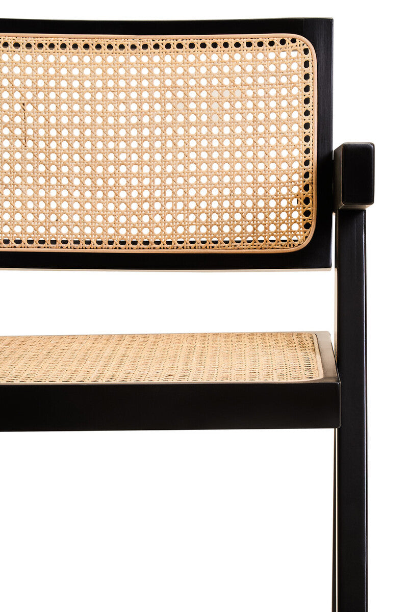 Cebu Natural Cane and Black Beech Wood Dining Chair