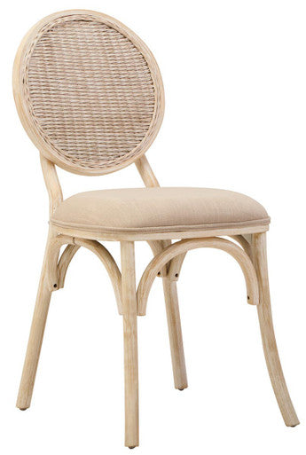 Cebu White Wash Elm Wood Dining Chair - PN Home